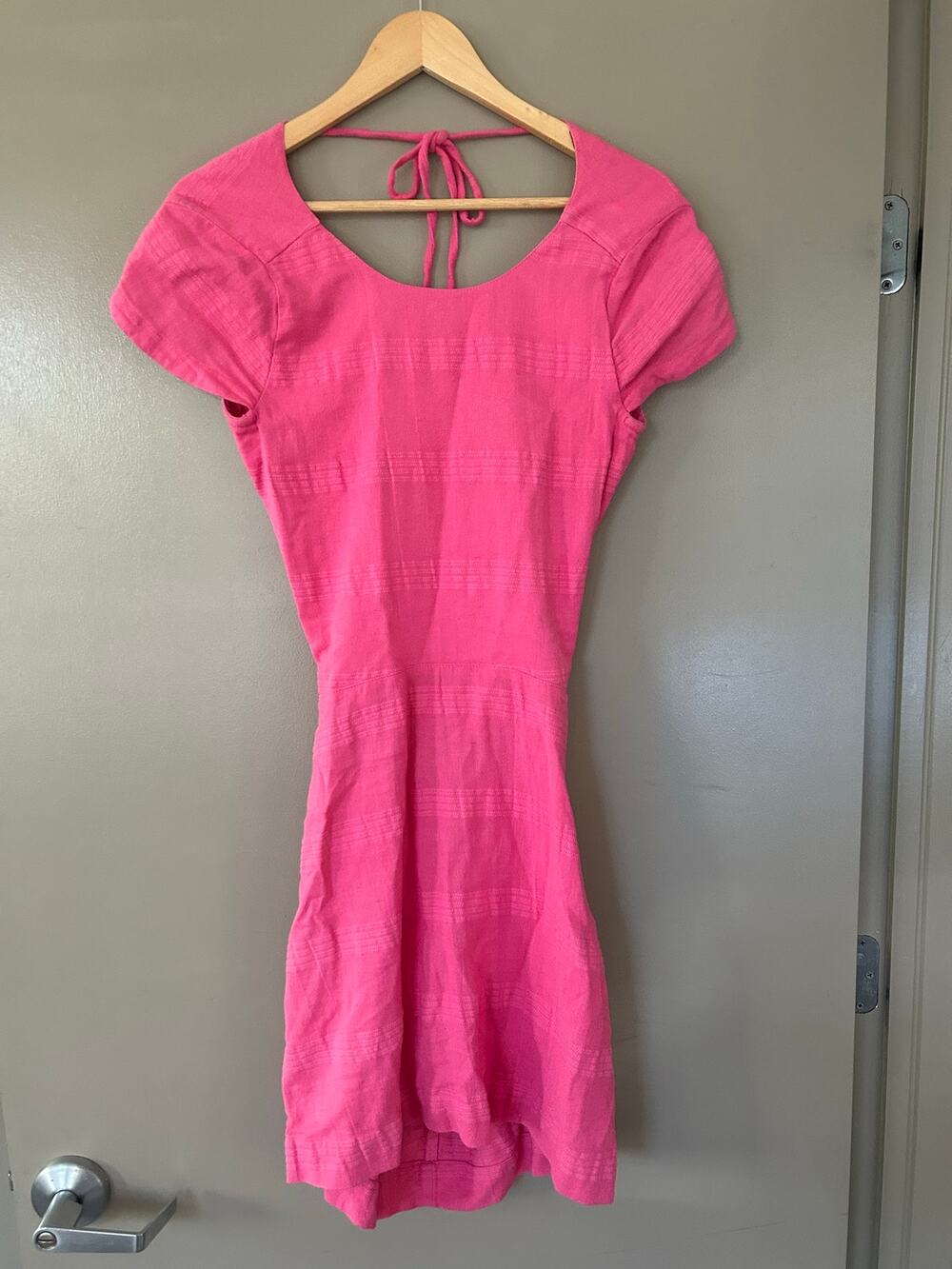 Y2k Free People "Lunch Date" textured stripe mini dress festival summer beach